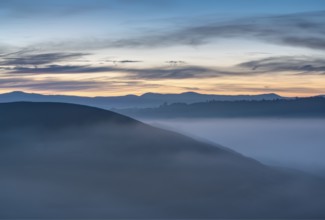 A beautiful misty sunrise in Tuscany