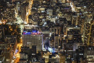Night view from the Empire State Building. Shooting Location: New York, Manhattan