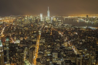 New York night view seen from the Empire State Building. Shooting Location: New York, Manhattan
