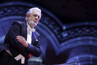 Sofia, Bulgaria - 31 August, 2021: Opera singer Placido Domingo (pictured) performs during a joint