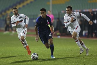 Sofia, Bulgaria - 15 November, 2020: Bulgaria's Galin Ivanov (L) and Strahil Popov (R) in action