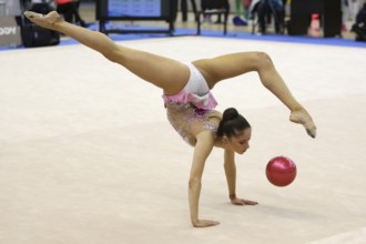 Sofia, Bulgaria - 10 March, 2017: Individual rhythmic gymnast Neviana Vladinova acts during