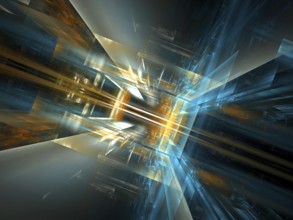 Abstract computer-generated 3d illustration. Entrance to virtual reality Science fiction, big data
