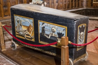Catafalque, dance of death, 16th century, Museo de la Caballada, Church of the Holy Trinity,