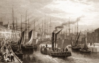 Leith Harbour, from the Pier, Edinburgh, Scotland, 19th century, from Modern Athens by Th. H.
