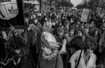 Germany, Berlin, 16 February 1992, DT64 demonstration (against the closure of the station), Unter