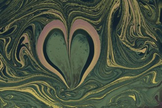 Beautiful abstract art of Ebru marbling painting techniques on water with paints
