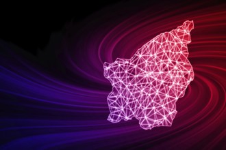 Map of San Marino, Polygonal mesh line map, modern map