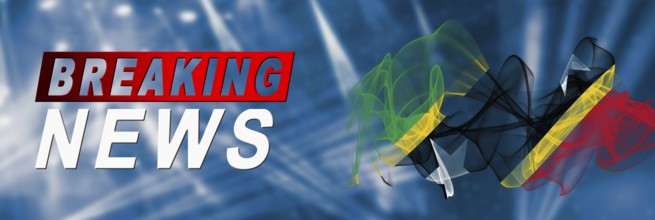 Saint Kitts and Nevis Breaking News, Smoke Flag Background