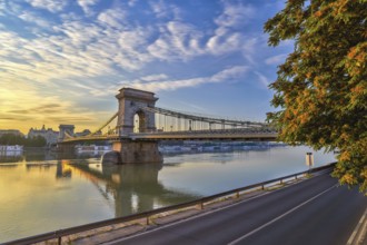 Sunrise at Budapest Chain Bridge, Hungary, Europe