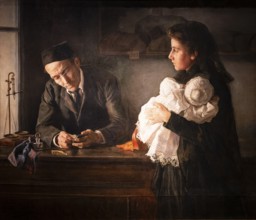 Maria Luisa Puiggener, Pawnshop Scene/The Last Valuable, 1900, oil on canvas, Cajasol Foundation