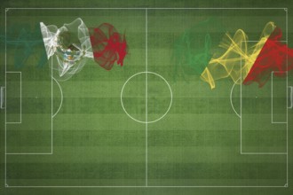 Mexico vs Congo Soccer Match, national colors, national flags, soccer field, football game,