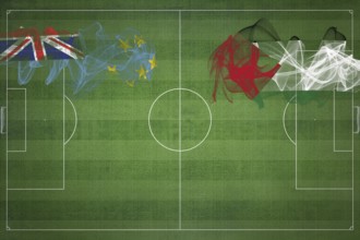 Tuvalu vs Palestine Soccer Match, national colors, national flags, soccer field, football game,