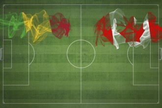 Mali vs Canada Soccer Match, national colors, national flags, soccer field, football game,