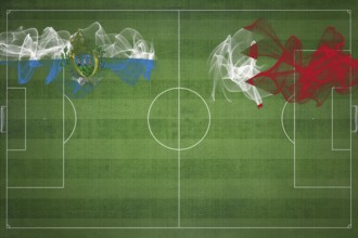 San Marino vs Bahrain Soccer Match, national colors, national flags, soccer field, football game,