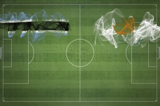 Botswana vs Cyprus Soccer Match, national colors, national flags, soccer field, football game,
