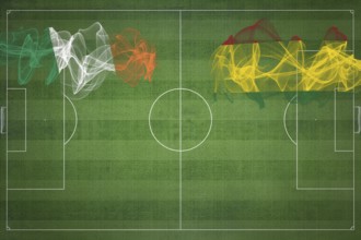 Ireland vs Bolivia Soccer Match, national colors, national flags, soccer field, football game,