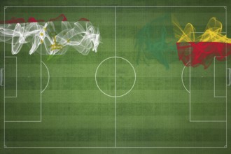 Tajikistan vs Benin Soccer Match, national colors, national flags, soccer field, football game,
