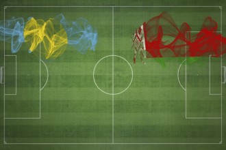 Palau vs Belarus Soccer Match, national colors, national flags, soccer field, football game,