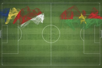 Seychelles vs Burkina Faso Soccer Match, national colors, national flags, soccer field, football