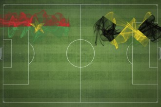 Burkina Faso vs Jamaica Soccer Match, national colors, national flags, soccer field, football game,