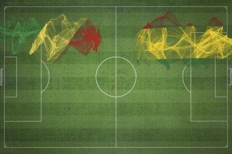 Republic of the Congo vs Bolivia Soccer Match, national colors, national flags, soccer field,