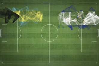 Bahamas vs El Salvador Soccer Match, national colors, national flags, soccer field, football game,