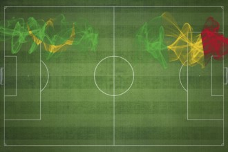 Mauritania vs Mali Soccer Match, national colors, national flags, soccer field, football game,