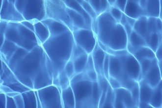Blue Ripple Water Background, Swimming Pool Water Sun Reflection