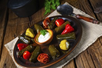 Yaprak Sarmas? rustic vine leaves filled with rice