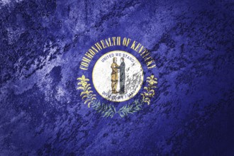 Grunge Kentucky state flag. Kentucky flag background grunge texture