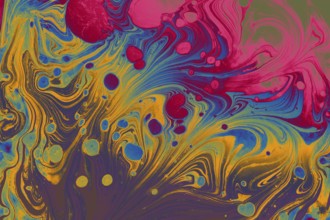 Ebru marble effect surface pattern design for print