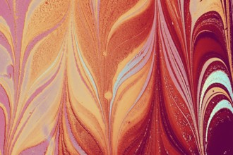 Abstract marbling floral pattern for fabric, tile design. background texture