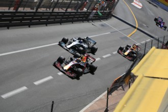 Field of drivers shortly after the Ste Devote corner, Formula 1 race, Formula 1, F1 Grand Prix