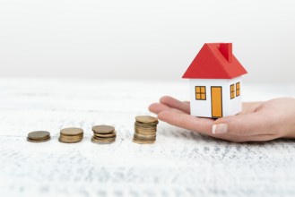 Lady Presenting New Home Savings Deals In Outfit, Business Woman Showing Possible Investment