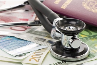 Banknotes with stethoscope
