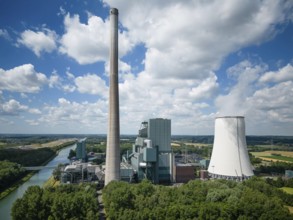 Aerial view of the hard coal-fired power station in Bergkamen, Germany, which has an installed