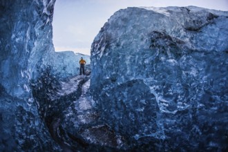 Cave of Iceland ice (Vatnajökull). Shooting Location: Iceland, Reykjavik