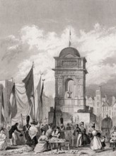 The Fontaine des Innocents, Paris, antique steel engraved print, 1831