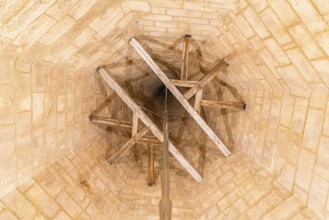 La Rochelle, France, August 7, 2018: Interior low angle view of Tower of the Lantern, Europe
