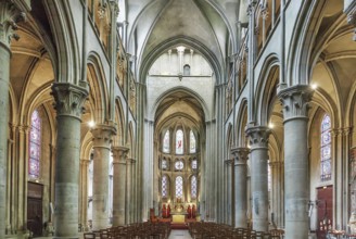 Church of Notre-Dame of Dijon is a Roman Catholic church in Dijon. Interior, nave