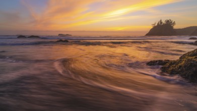 Sunset at a Rocky Beach, Northern California, USA, North America