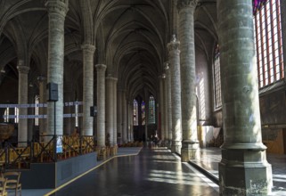 Side nave in Saint-Maurice Church, Lille, France, Europe