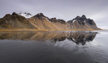 Vestrahorn mountain in Stokksnes near the village of Hofn in southeast Iceland early in the morning
