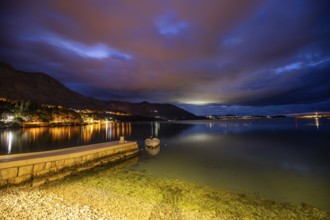Morning atmosphere in front of sunrise by the sea, Srebreno Bay, Srebreno, long exposure, Dalmatia,