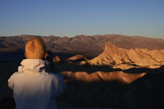 Sunrise at Zabriskie Point in Death Valley National Park, California, USA, North America