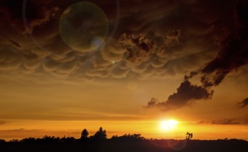 Ominous Storm Clouds Prairie Summer Rural Susnet