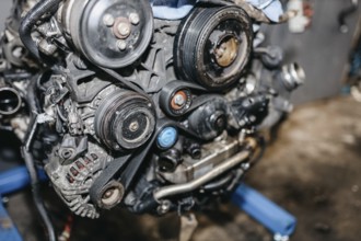 Car repair in a car service center engine diagnostics
