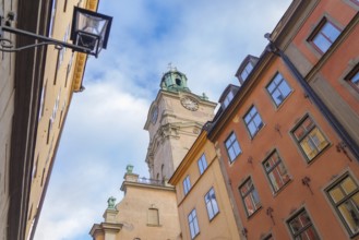 Beautiful and colorful houses in the city center of Stockholm