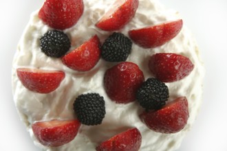 Strawberryes dessert at studio white background